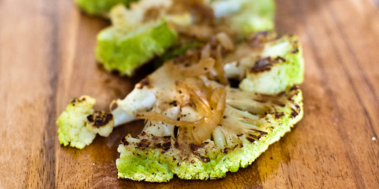 20120306-Cauliflower-SearRoast-01 Seared and Roasted Cauliflower Steak | Ingredient Spotlight