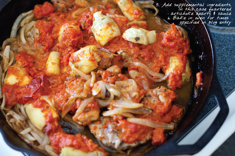 20120322-ChickenSkillet-05 Skillet Baked Chicken Thighs with Homemade Tomato Sauce | Cook Smarts by Jess Dang