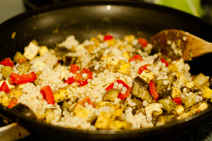 Sauteed Red Pepper, Eggplant, Tofu Pasta | Cook Smarts by Jess Dang