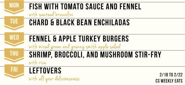 Weekly Eats Meal Planning Menu | 2/18/13