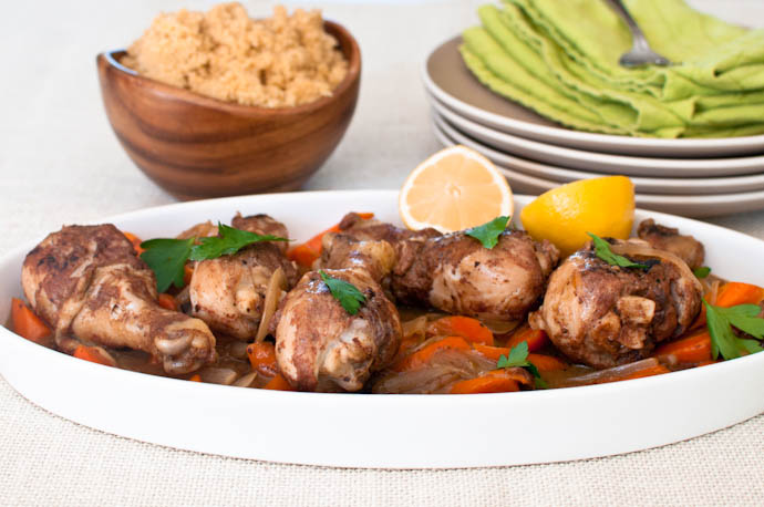 Moroccan-Spiced Chicken with Carrots and Raisins + Couscous