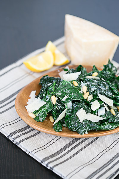 Kale and Parmesan Salad with Lemon Yogurt Dressing 1