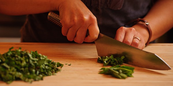 Chopping herbs