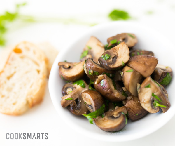 10 Minute Side Dish: Garlic White Wine Mushroom Recipe | Cook Smarts