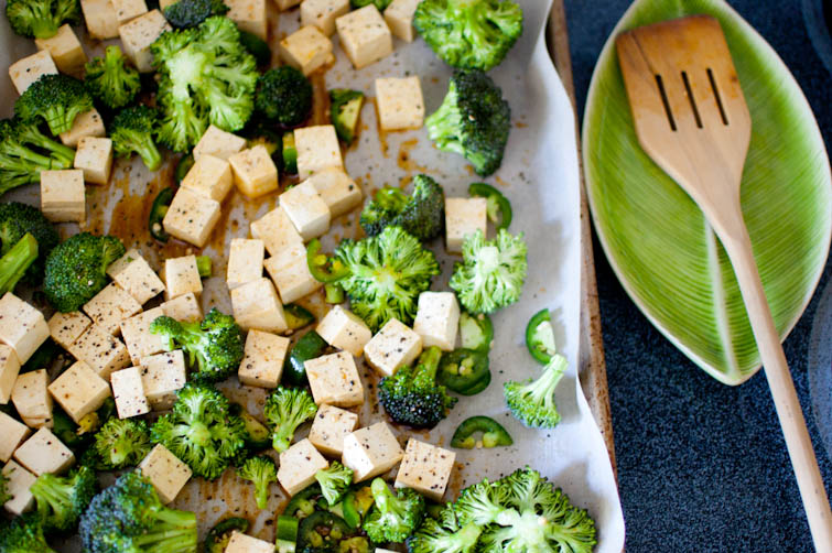 Recipe for Roasted Broccoli with Tofu and Jalapenos | Cook Smarts