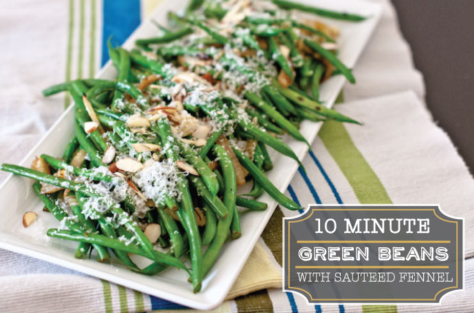 Microwaved Green Beans with Sauteed Fennel