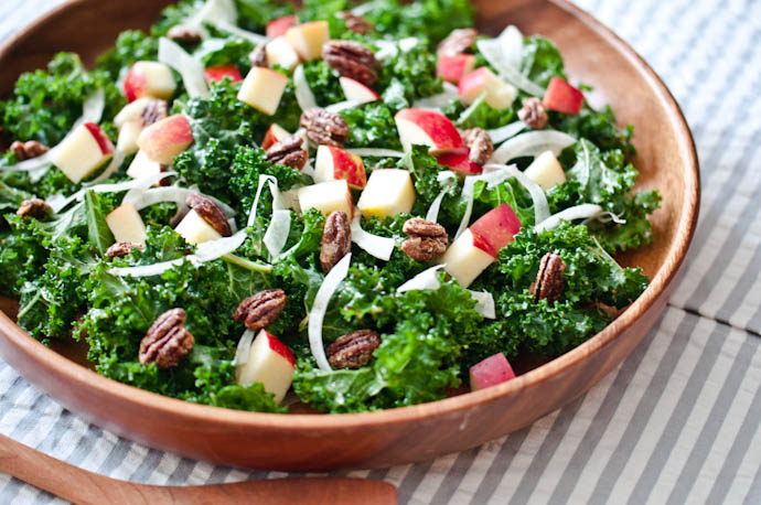 Kale Salad with Apples, Fennel, and Candied Pecans by Cook Smarts