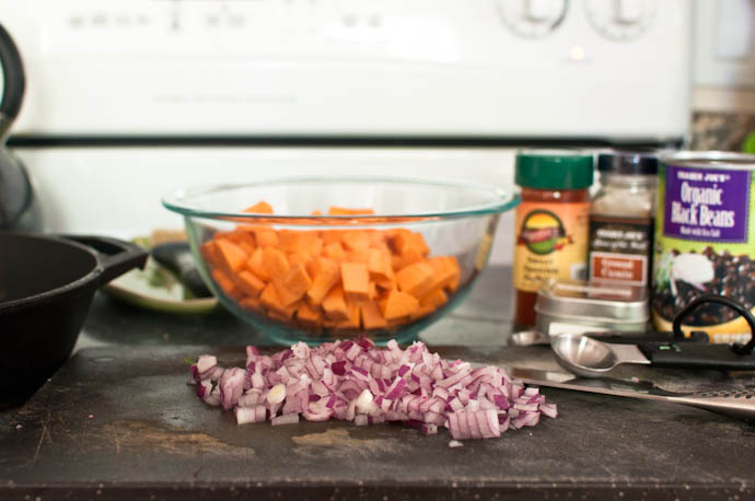 Diced red onions