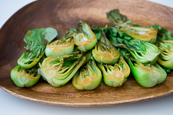 Oven-steamed bok choy recipe