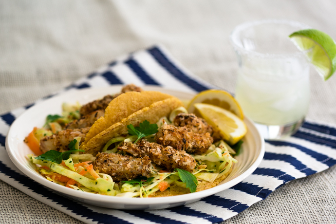 Panko fish tacos