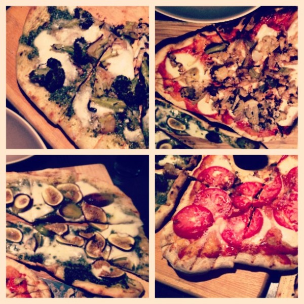 A Medley of Pizzas Made on the Grill