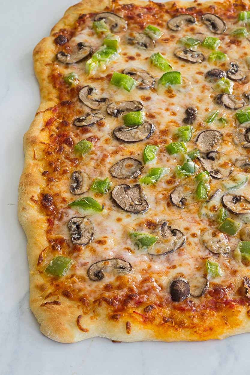 Green Pepper and Mushroom Pizza Recipe by Cook Smarts