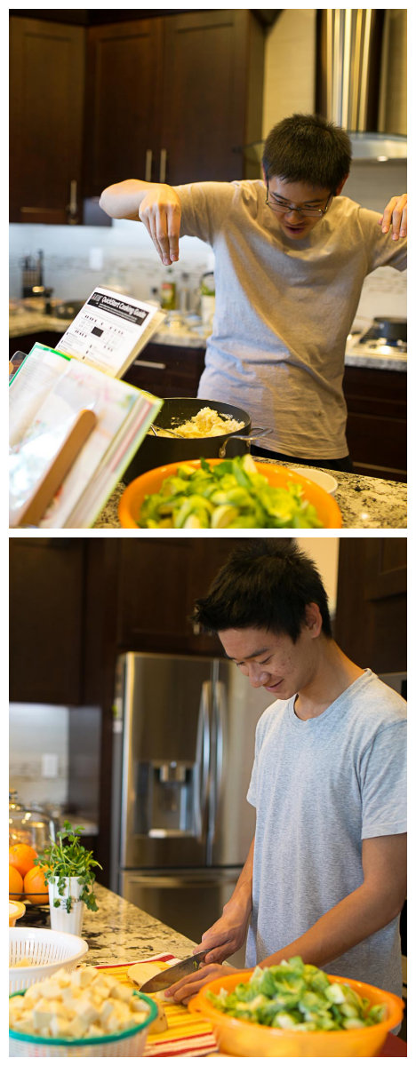 Ben and Aaron cooking Thanksgiving dinner