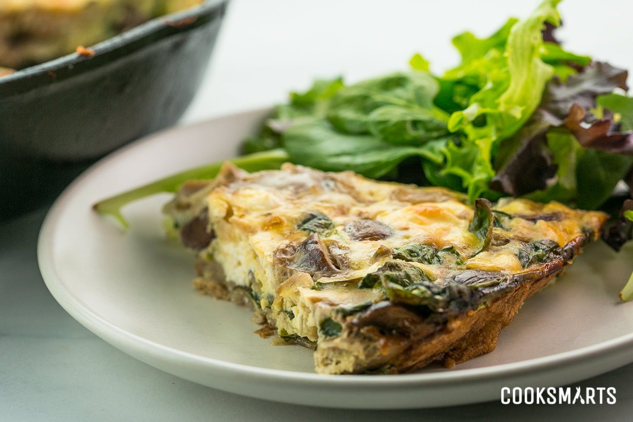 Spinach, Mushroom, and Feta Frittata #recipe via @cooksmarts