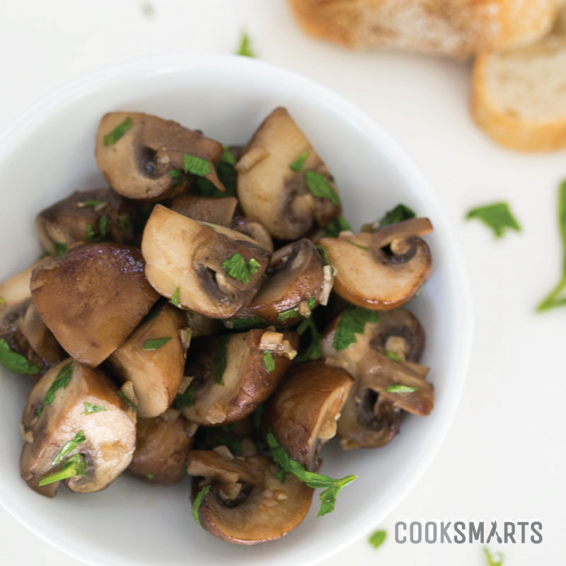 10 Minute Side Dish: Garlic White Wine Mushroom Recipe | Cook Smarts