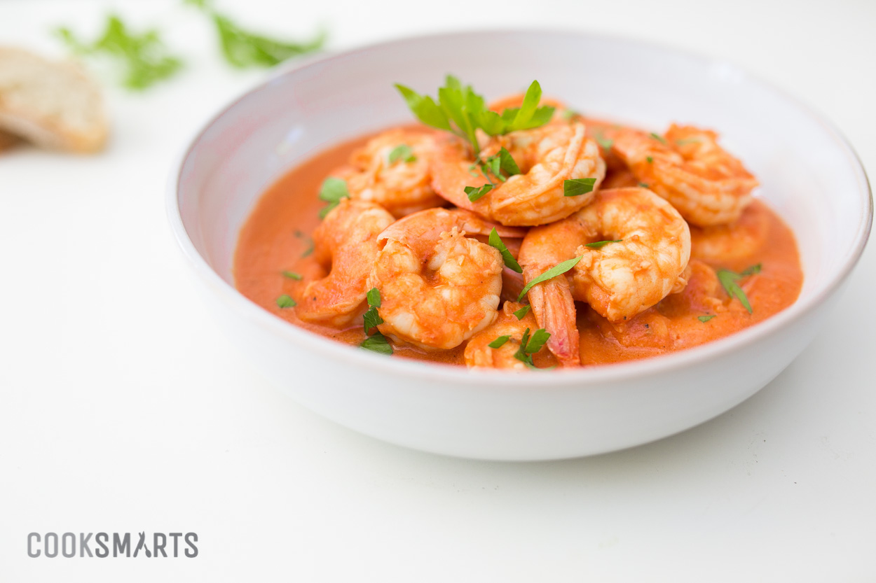 Shrimp in Saffron Tomato Cream Sauce #recipe via @CookSmarts