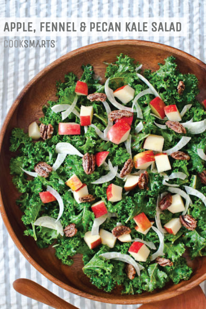 Kale, Apple, Fennel, and Pecan Salad via @CookSmarts | Thanksgiving Sides