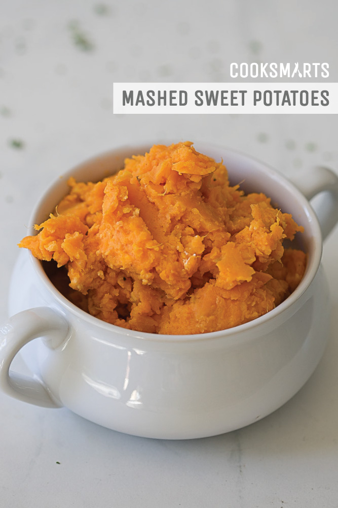 Mashed Sweet Potatoes with Greek Yogurt via @CookSmarts | Thanksgiving Sides