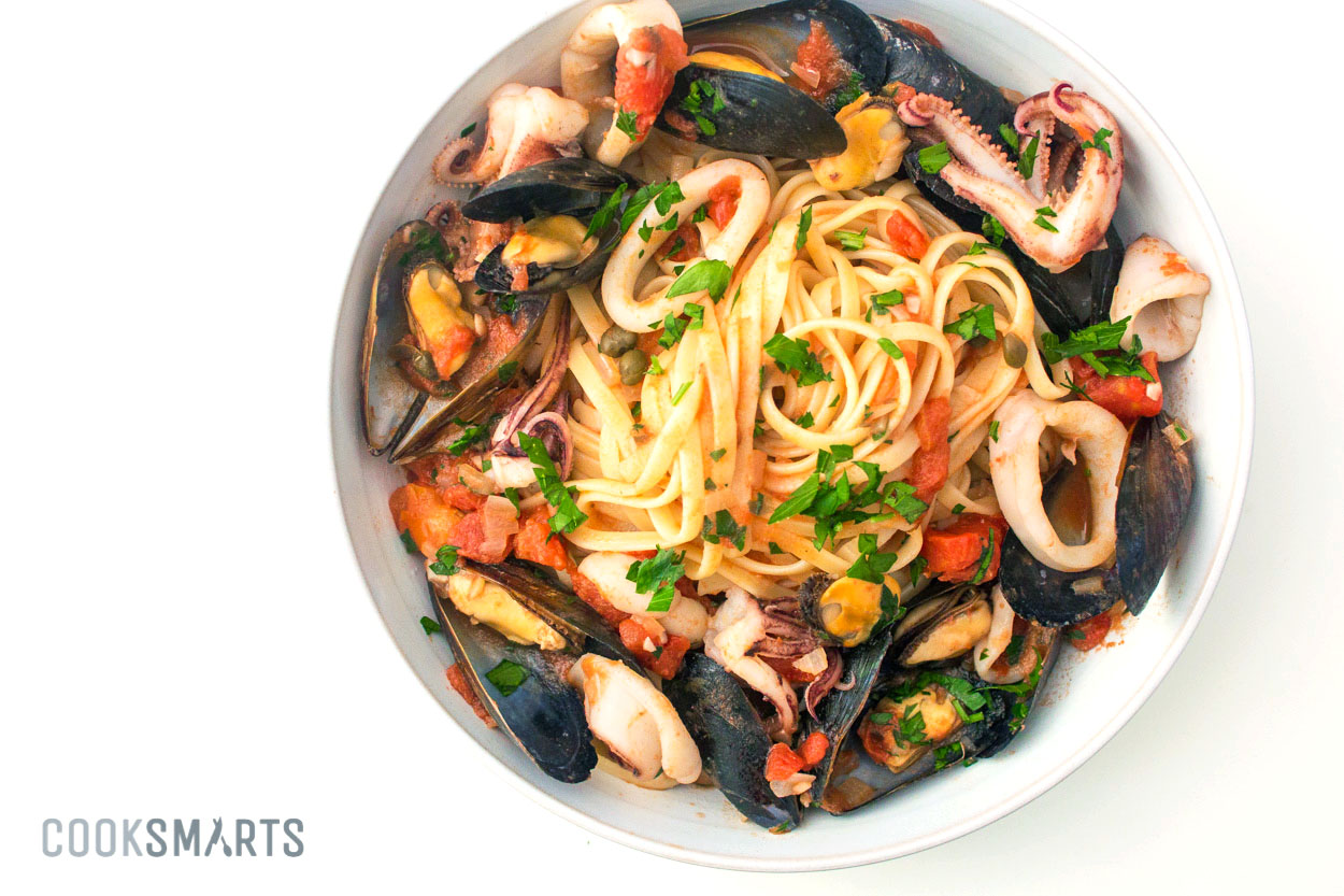 Italian Seafood Pasta with Mussels & Calamari | Cook Smarts