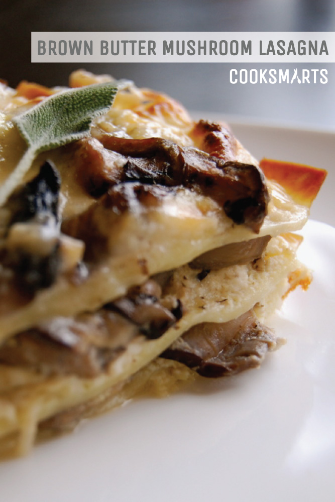 Brown Butter Mushroom Lasagna via @CookSmarts | Thanksgiving Sides
