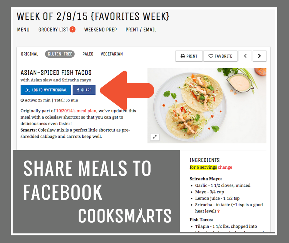 Share your @cooksmarts meals to Facebook!