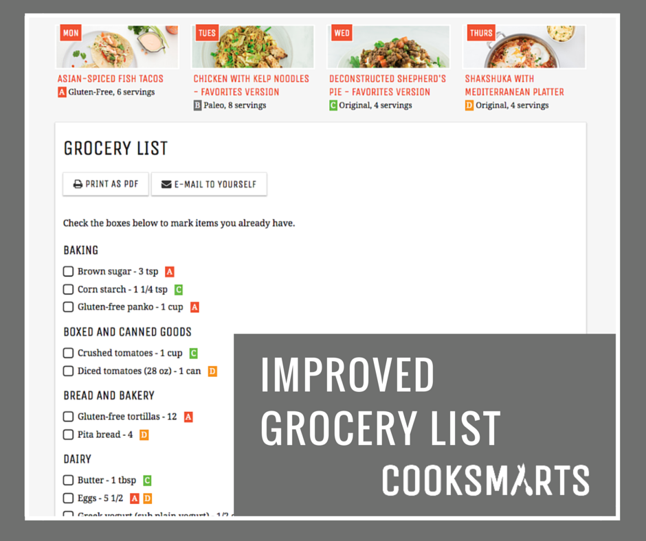 Check out @cooksmarts improved grocery list