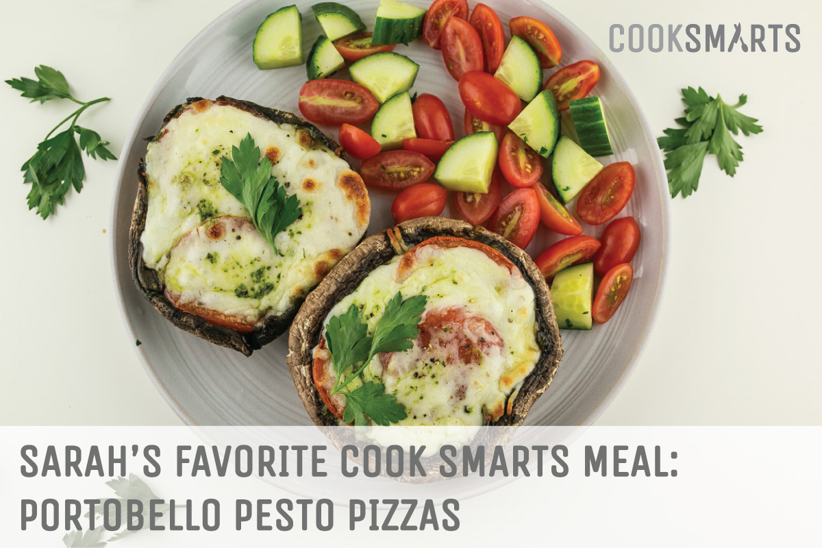 Sarah's favorite @CookSmarts meal: Portobello Pesto Pizzas