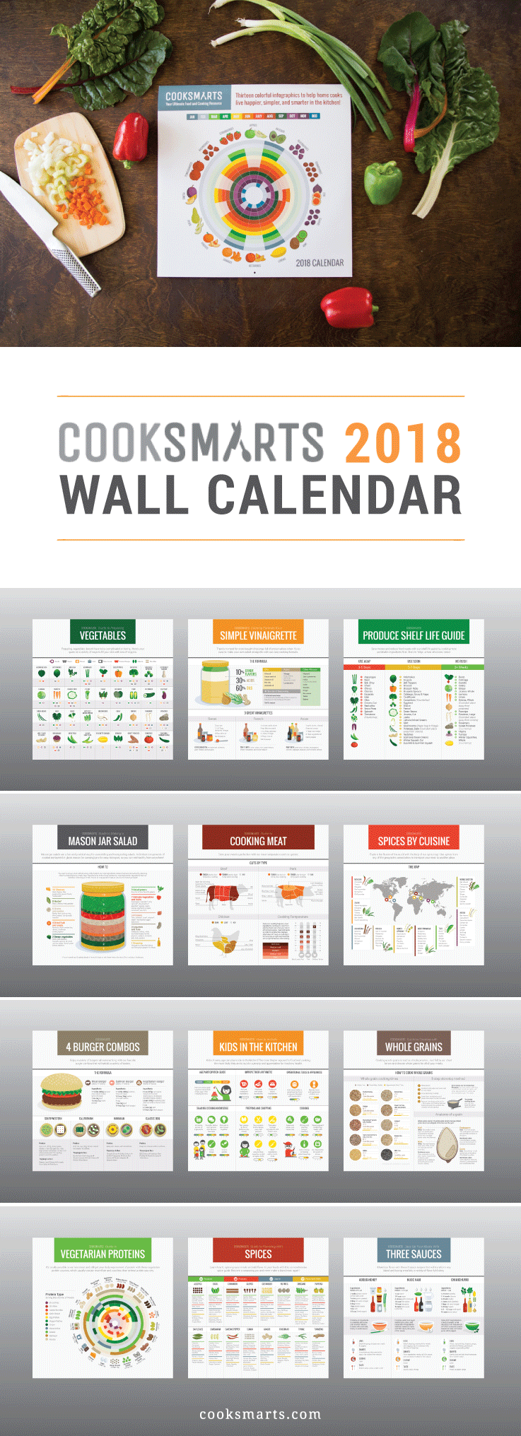 Cook Smarts 2018 Infographic Wall Calendar