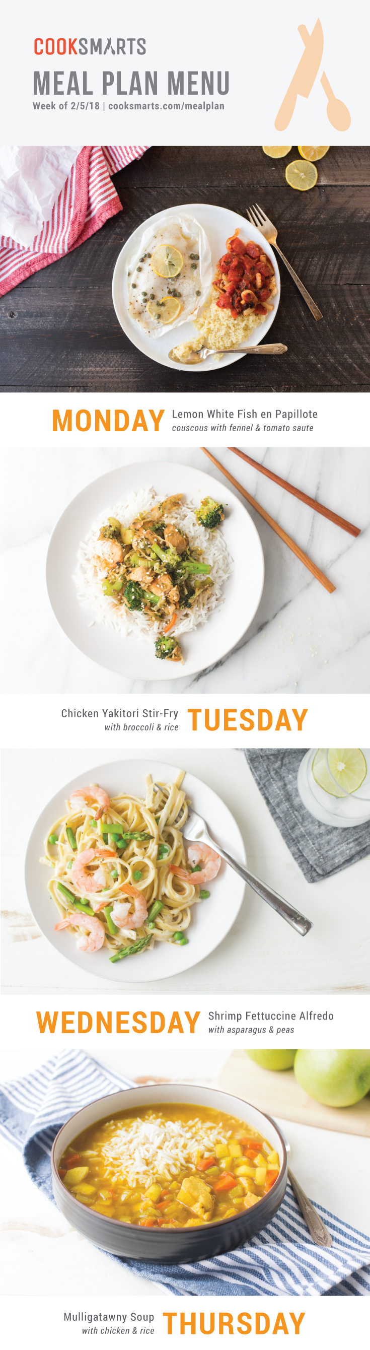 Weekly Meal Plan Menu | Week of 2/5/18 via @cooksmarts