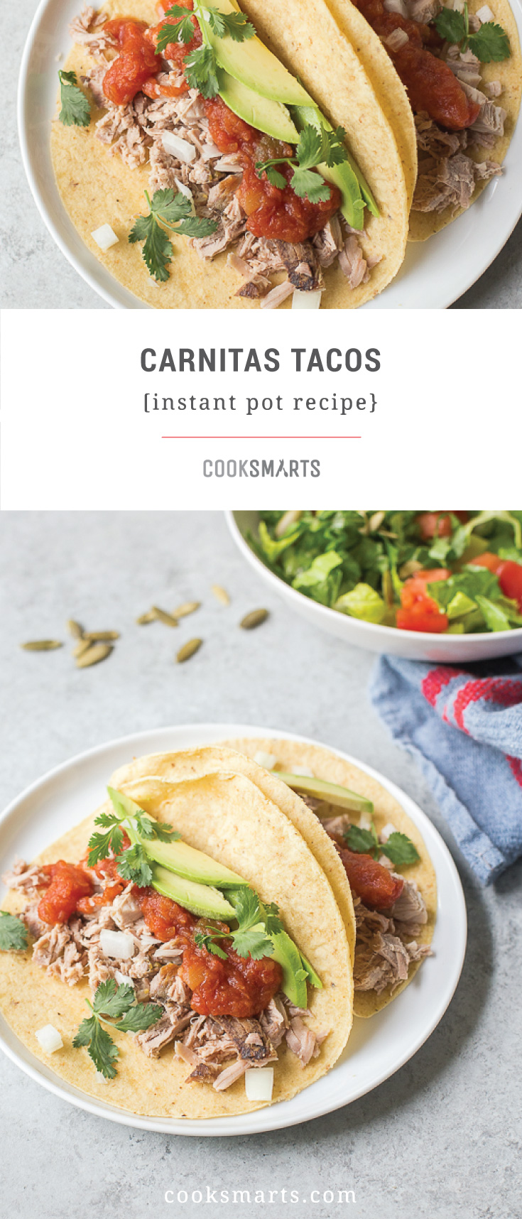 Instant Pot Carnitas Tacos Recipe via @cooksmarts