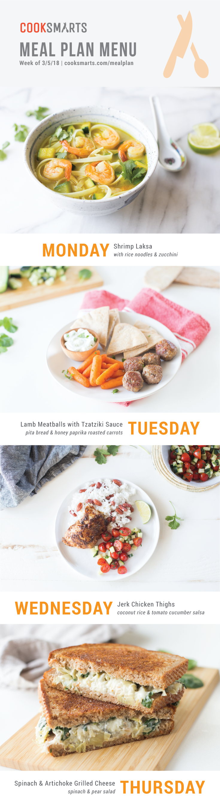 Weekly Meal Plan Menu | Week of 3/5/18 via @cooksmarts