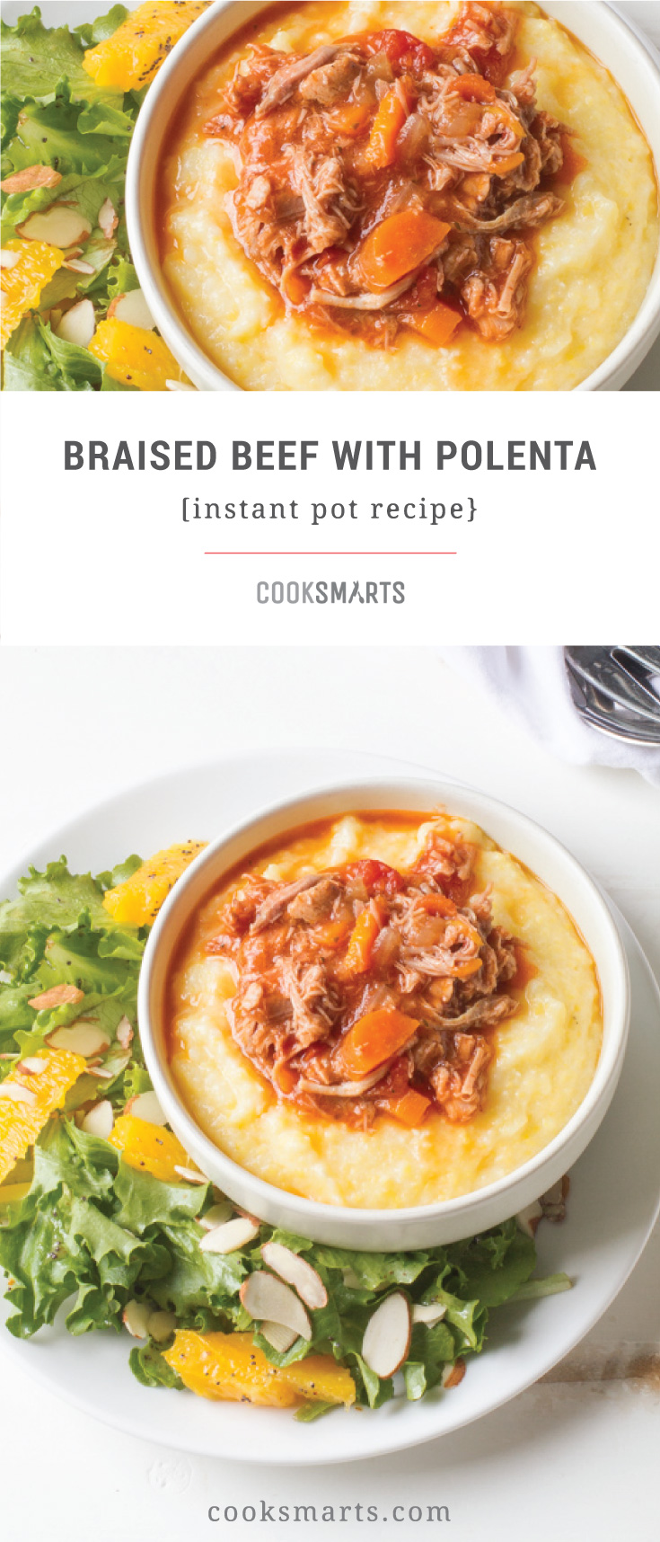 Instant Pot Braised Beef and Creamy Polenta Recipe | Cook Smarts