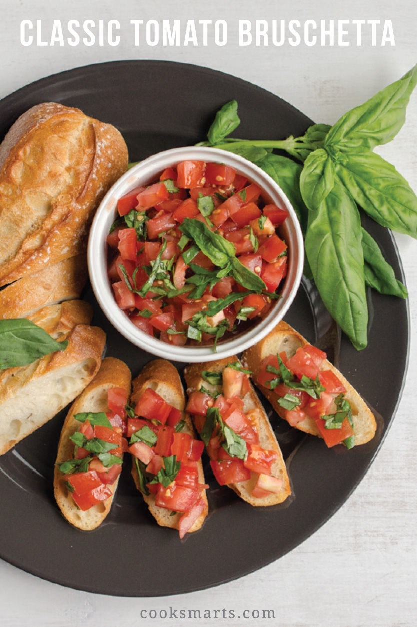 Side Dish Recipe: Classic Tomato Bruschetta Recipe | Cook Smarts Meal Plan Service