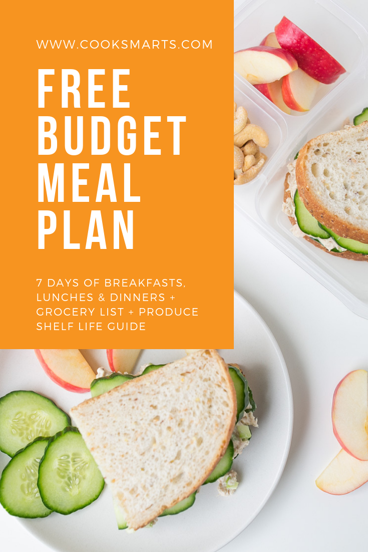Free Budget Meal Plan: 7 Days of Breakfasts, Lunches & Dinners | Cook Smarts